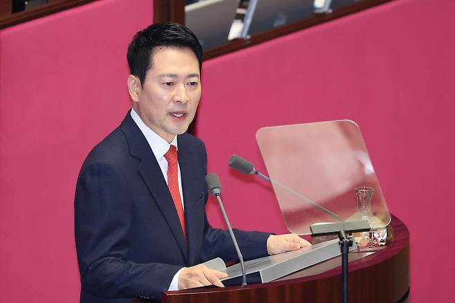 장동혁 국민의힘 대표가 4일 서울 여의도 국회에서 열린 제432회국회(임시회) 제3차 본회의에서 국정에 관한 교섭단체 대표연설을 하고 있다. 2026.2.4 서울=뉴스1