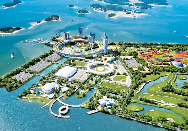 21년간 방치된 당진 도비도-난지도가 탄소중립 치유특구 조성을 통해 서해안 체류형 관광거점으로 재편된다. 사진은 치유특구 조감도. 당진시 제공