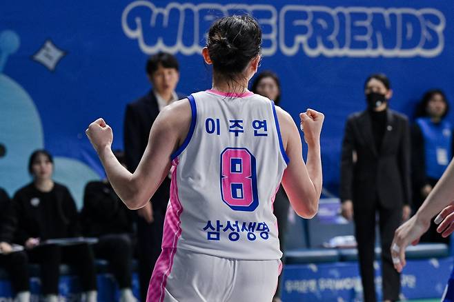 삼성생명 이주연은 햄스트링 부상에서 돌아온 이후 에너지 레벨을 높여 팀 상승세에 힘을 보태고 있다. 사진제공|WKBL