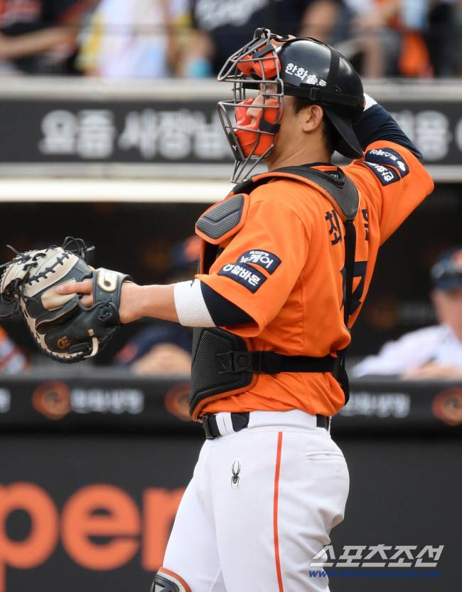 13일 대전 한화생명볼파크에서 열린 한화 이글스와 키움 히어로즈의 경기. 한화 최재훈이 수비를 하고 있다. 대전=박재만 기자 pjm@sportschosun.com/2025.09.13/