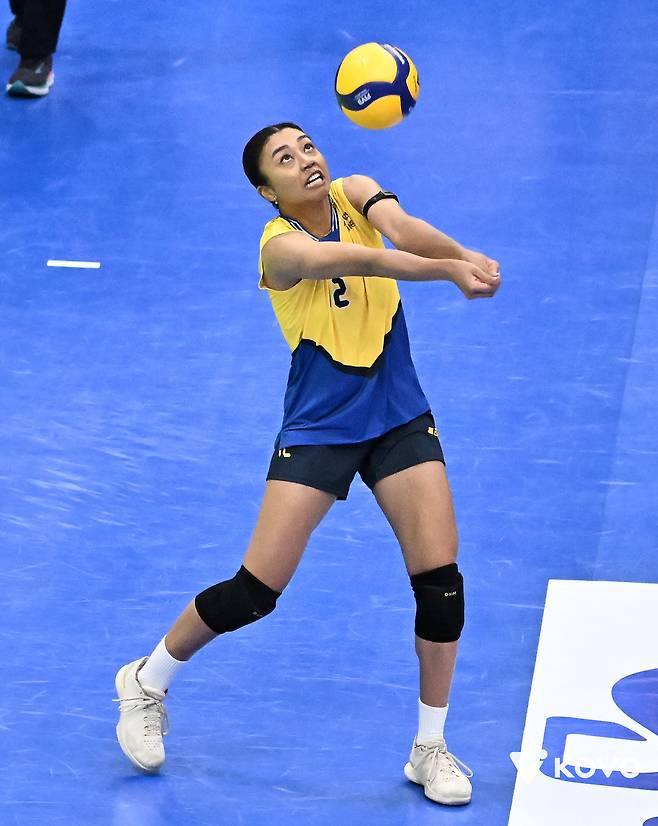 현대건설 아시아쿼터 아웃사이드 히터 자스티스는 공수 양면에서 물오른 활약을 펼치며 팀의 선두 경쟁에 크게 기여하고 있다. 사진제공|KOVO