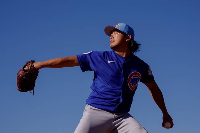 훈련하고 있는 이마나가. /사진=시카고 컵스 공식 SNS