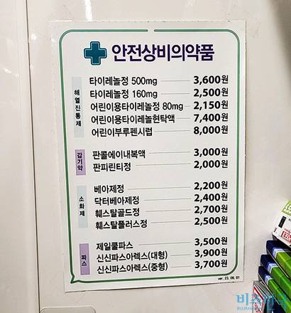 편의점 안전상비의약품 목록 13개 사진=김상훈 인턴기자