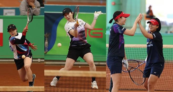 9월 개막하는 아이치 나고야 아시안게임에 출전할 한국 정구 국가대표를 뽑는 순천 선발전에서 주목 받는 이수진(옥천군청) 김연화(안성시청) 임진아 황정미(이상 NH농협은행).