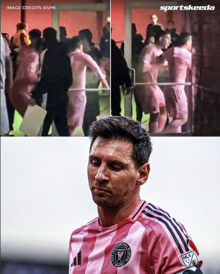 심판실 난입 시도 의혹을 받았던 리오넬 메시와 그를 말리는 루이스 수아레스. 스포츠키다