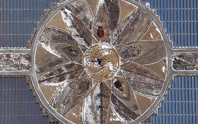 지난달 24일 전남 해남군 솔라시도 태양광발전소에 태양의 정원이 마련되어 있다.