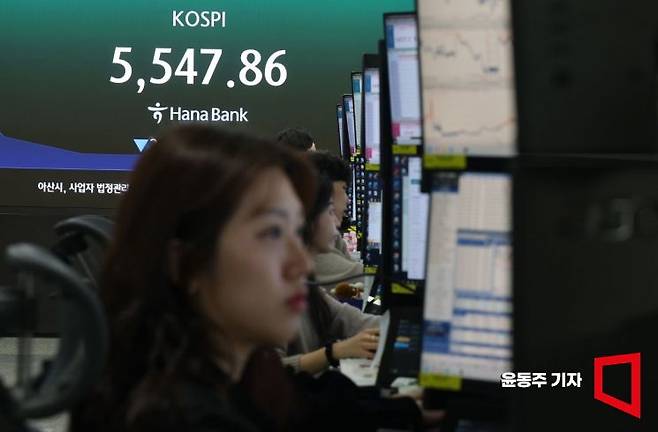 코스피 지수가 미국과 이란의 전면전 우려 등 중동발 지정학적 리스크에 직격탄을 맞으며 4%대 급락 출발한 4일 서울 중구 하나은행 딜링룸 현황판에 지수가 표시되고 있다. 코스피 지수는 했다. 코스피 지수는 이틀 연속 매도 사이드카가 발동되었다. 2026.03.04 윤동주 기자