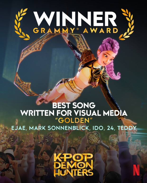 케데헌의 주제가 ‘골든’이 2월 1일 열린 68회 그래미 어워드에서 ‘ Best Song Written For Visual Media’ 수상작으로 선정됐다.