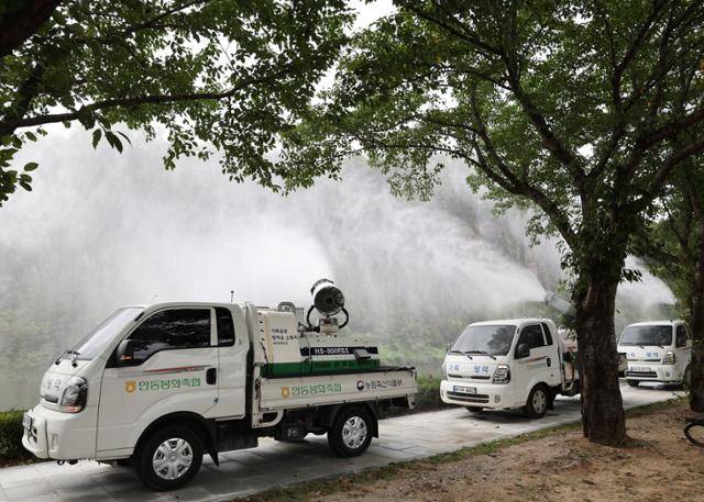 경북도가 조류인플루엔자(AI), 아프리카돼지열병(ASF), 구제역(FMD) 등 가축 질병을 예방하기 위해 방역 작업을 펼치고 있다. 경북도 제공
