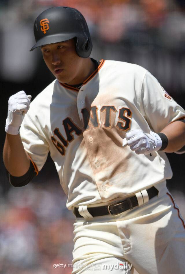 샌프란시스코 자이언츠 데뷔전에서 홈런을 친 황재균./게티이미지코리아