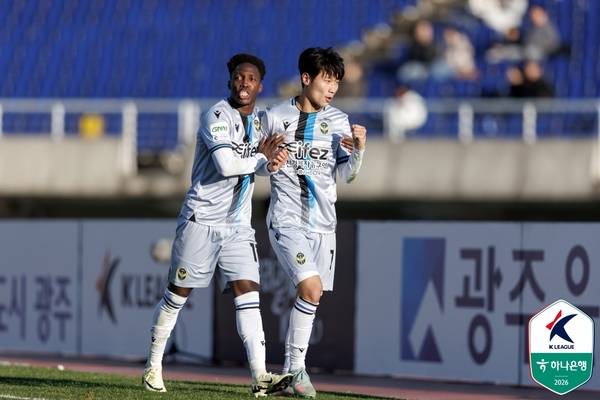 7일 K리그1 2라운드 광주FC와의 경기에서 동점골을 넣은 인천 유나이티드 오후성. /한국프로축구연맹