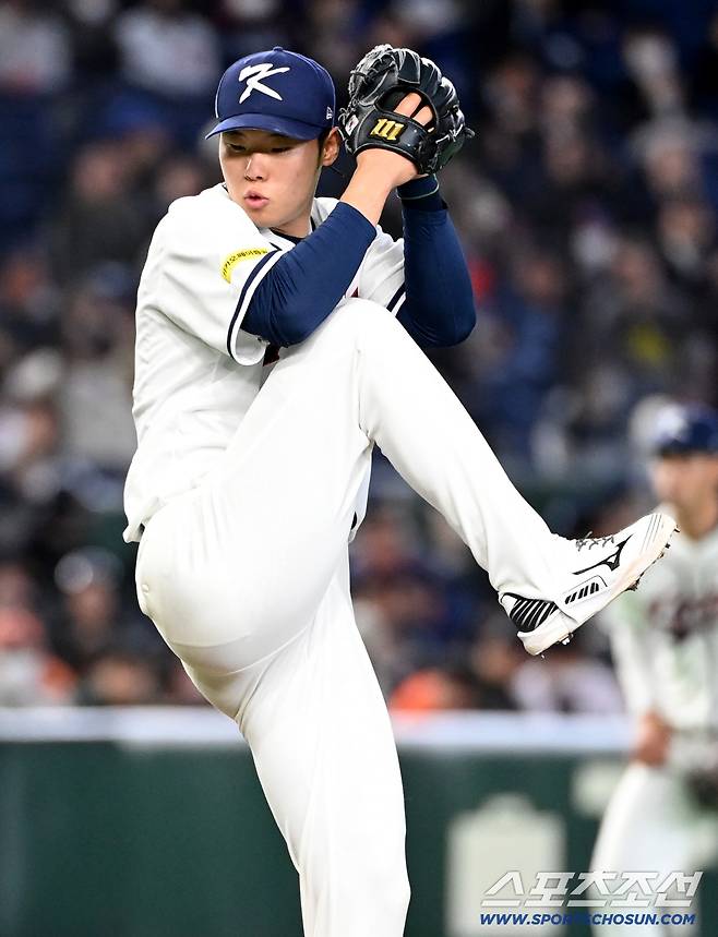 5일 일본 도쿄돔에서 열린 WBC(월드베이스볼클래식) 한국과 체코의 경기. 8회초 김영규가 역투하고 있다. 도쿄(일본)=허상욱 기자wook@sportschosun.com/2026.03.05/