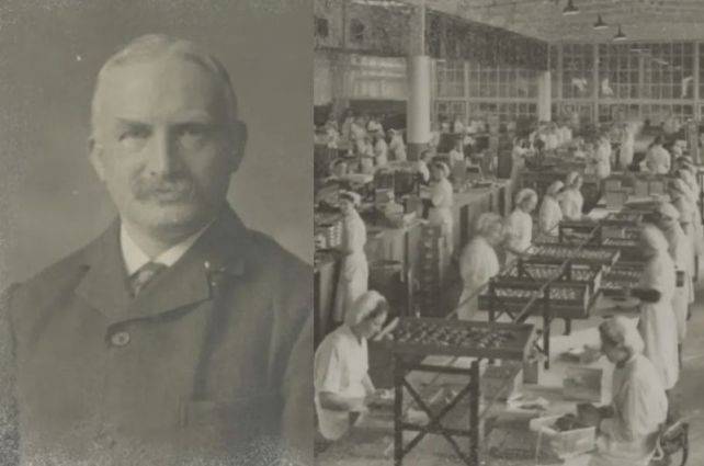 다이제를 맛있는 비스킷으로 탈바꿈한 '비밀 레시피'를 발명한 알렉산더 그랜트 경(왼쪽), 다이제의 1800년대 후반 런던 수출 공장. 맥비티스 홈페이지