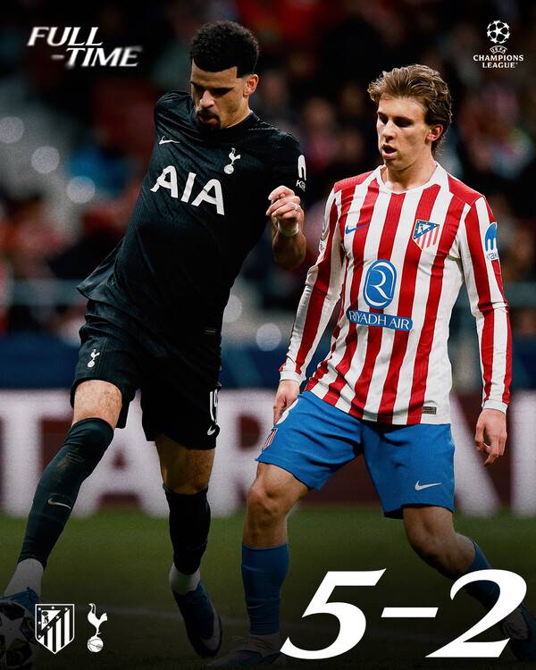 참패한 토트넘(사진=토트넘 홋스퍼 SNS)