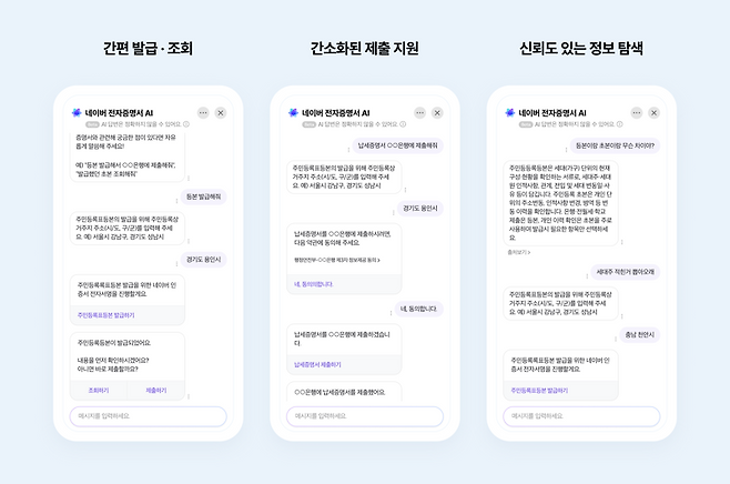 네이버 AI 국민비서 활용 방법 예시. 네이버 제공
