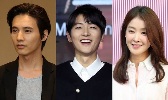 (왼쪽부터) 원빈, 송중기, 이시영. 뉴스1·뉴시스