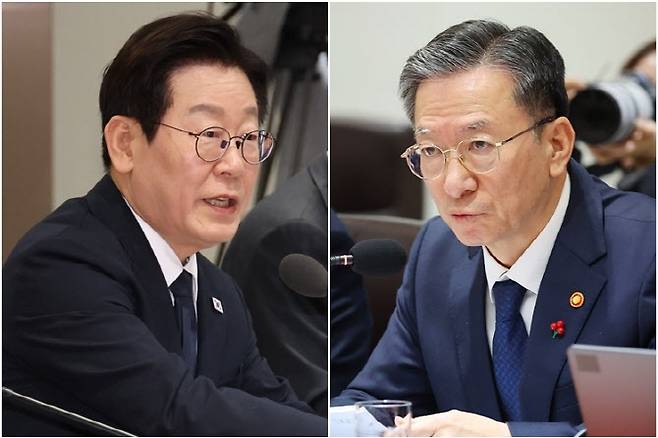 이재명 대통령(왼쪽)과 정성호 법무부 장관 (사진=연합뉴스)