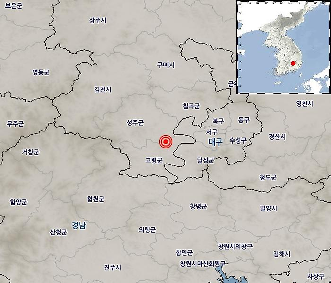 지진 발생 위치. 기상청 제공