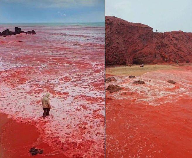 이란 호르무즈 섬에서 발견된 블러드 레인(Blood Rain) 현상. 사진 인스타그램 @hormoz_omid 캡처