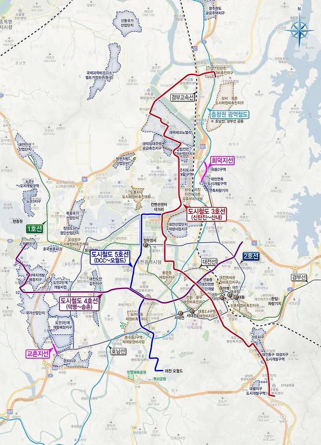 지난해 5월 공개된 대전 도시철도망 구축계획(안). 대전시 제공