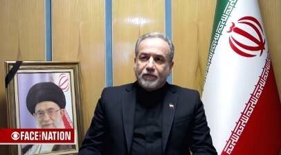 아바스 아라그치 이란 외무장관이 15일(현지시각) 미국 시비에스(CBS) 방송 ‘페이스 더 네이션’과 영상 인터뷰를 하고 있다. 페이스 더 네이션 화면 갈무리