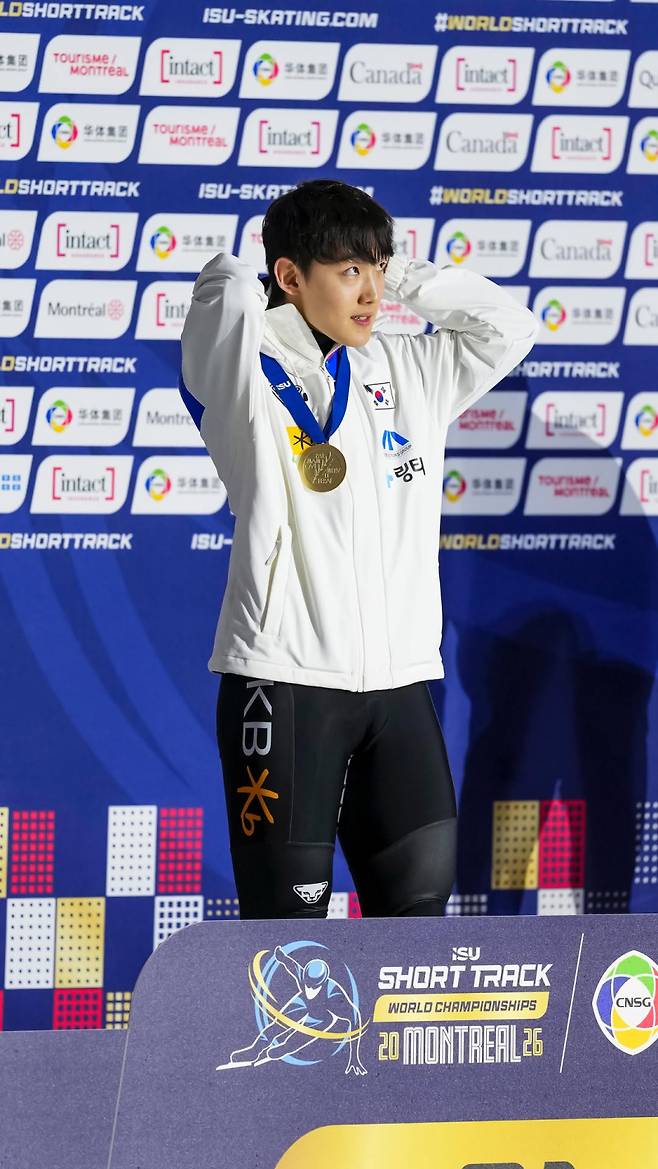 임종언이 16일 캐나다 몬트리올에서 열린 2026 ISU 세계선수권대회 남자 1000m 결승전서 우승해 개인전 2관왕에 성공했다. 사진=ISU