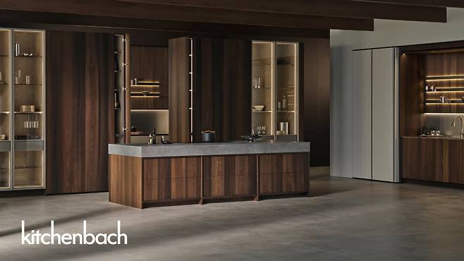 한샘의 프리미엄 주방 브랜드 '키친바흐'의 '스모크드 오크'./제공=한샘