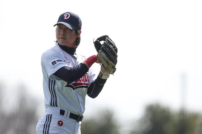 두산 박찬호가 15일 이천 삼성과 시범경기서 깔끔한 수비와 맹타로 강렬한 인상을 남겼다. 13일 키움과 시범경기 당시 박찬호. 사진제공|두산 베어스