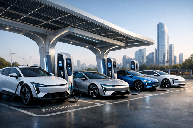챗 GPT를 통해 생성한 ‘전기차 충전소에 충전중인 전기차’ 모습.