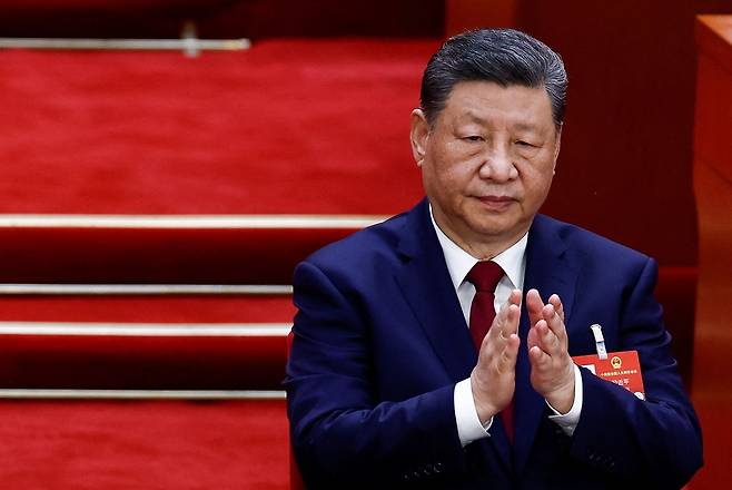 지난 12일, 중국 베이징 인민대회당에서 시진핑 중국 국가주석이 전국인민대표대회(NPC) 폐회식에 참석하고 있다. 로이터=연합뉴스