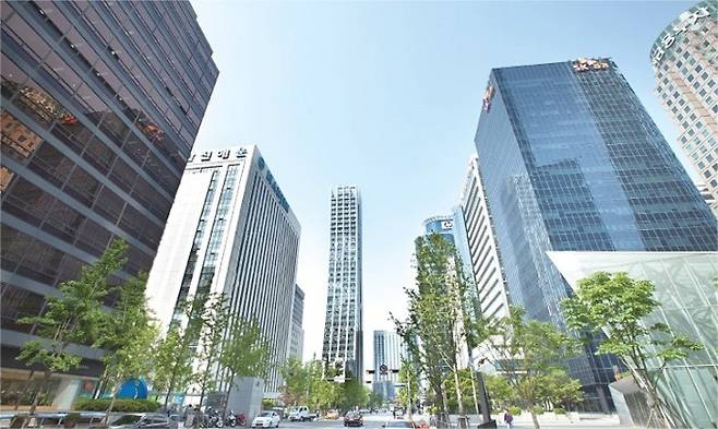 서울의 금융 중심지인 여의도의 전경