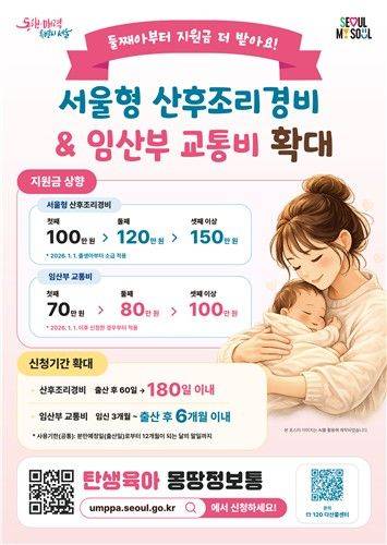 서울형 산후조리 경비·임산부 교통비 확대.ⓒ서울시 제공
