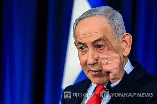 베냐민 네타냐후 이스라엘 총리가 19일(현지시간) 예루살렘에서 기자회견을 하고 있다 (사진, AFP=연합뉴스)