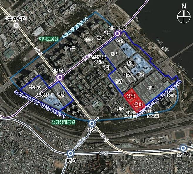 서울 영등포구 여의도동 삼익·은하아파트 재건축 정비계획 위치도. 서울시