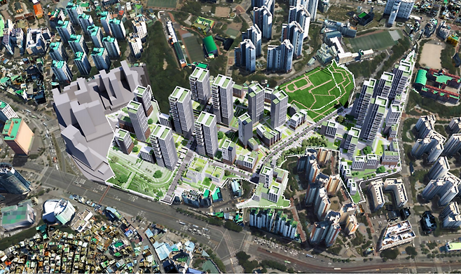 아현1구역 주택정비형 공공재개발사업 예상 조감도. ⓒ서울시