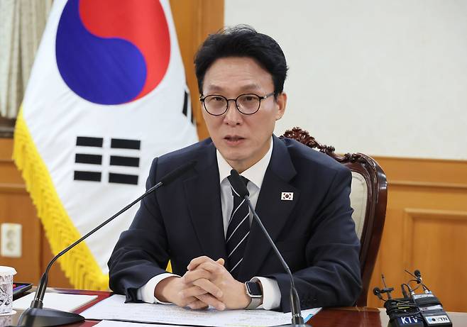 김민석 국무총리가 지난 11일 정부서울청사에서 열린 새만금·전북 대혁신TF 킥오프 회의에서 발언하고 있다. 연합뉴스
