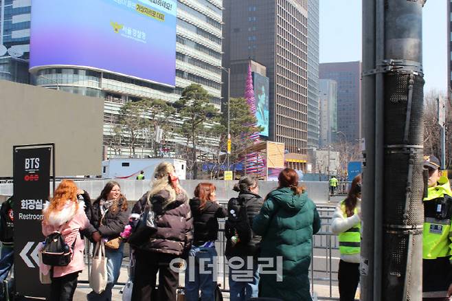 21일 서울 광화문 광장 일대에서 그룹 방탄소년단(BTS)의 컴백 공연 'BTS 컴백 라이브: 아리랑(ARIRANG)'이 열린다.(사진=김현식 기자)