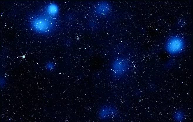 허블 우주망원경으로 관측한 암흑물질. NASA/STScI/A. Pagan 제공