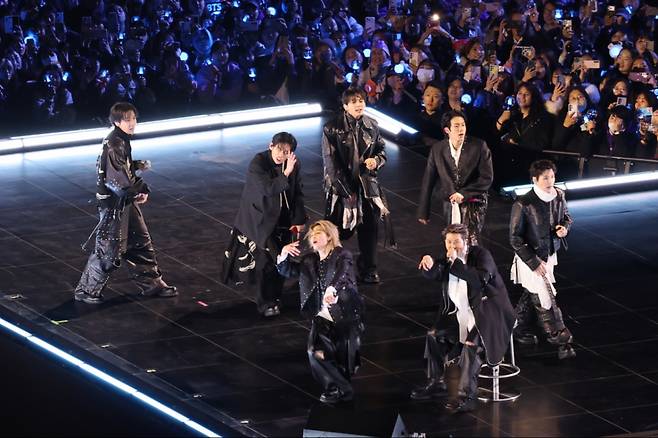 방탄소년단(BTS)이 21일 서울 광화문광장에서 컴백 기념 공연인 'BTS 컴백 라이브: 아리랑'을 펼치고 있다. 2026.3.21 사진공동취재단 /사진=이기범