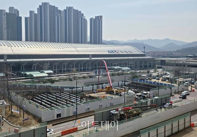 복합개발리포트 관련 23일 경기 광명시 신안산선 복선전철 광명역 공사현장. 신태현 기자 holjjak@(이투데이DB)