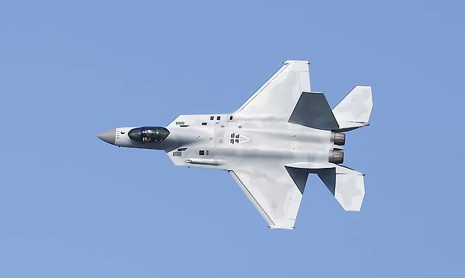 KF-21 시제기가 비행을 하고 있다. 세계일보 자료사진