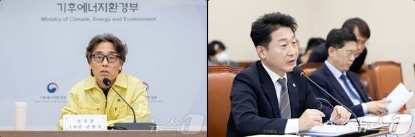 금한승(왼쪽) 기후에너지환경부 1차관과 이호현 2차관. 두 차관 모두 내연기관 차 소유자로, 전기차는 없다. /제공=뉴스1