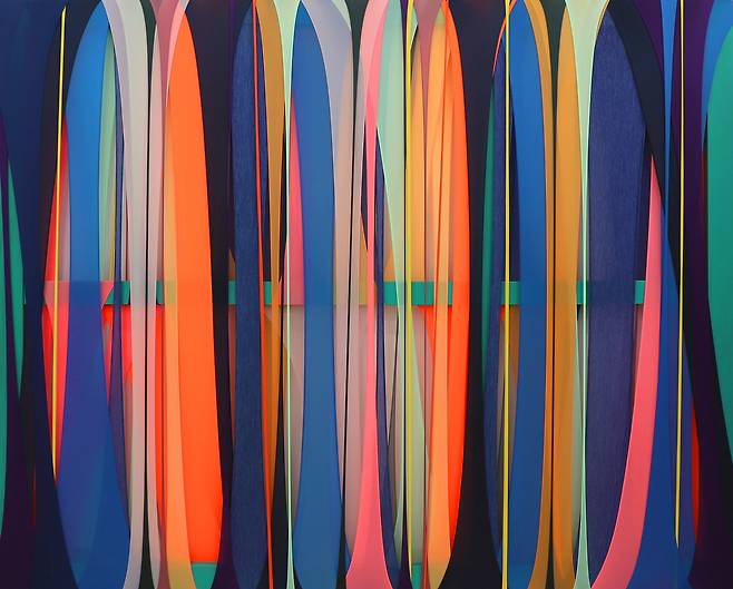 정다운, Fabric Drawing#218, 프레임에 패브릭, 181.8 × 227.3 × 4 cm, 2026