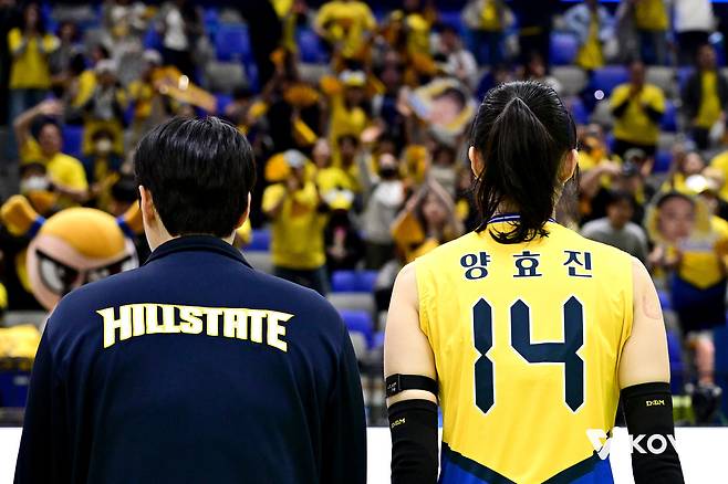 현대건설 양효진(오른쪽)과 김희진. (KOVO 제공)