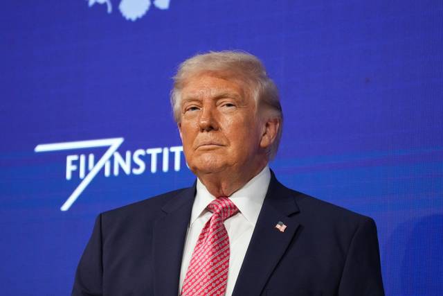 도널드 트럼프 미국 대통령이 ‘미래 투자 이니셔티브 정상회의’에 참석하고 있다. AP연합