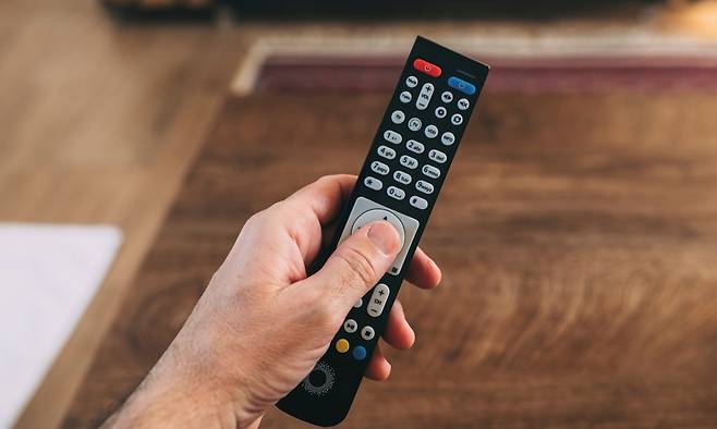TV 리모컨을 손에 들고 있는 모습. 매일 사용하는 물건이지만 위생 관리를 소홀히하기 쉽다. 사진=클립아트코리아