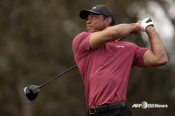 2024년 12월 타이거 우즈의 스윙 모습. /AFPBBNews=뉴스1