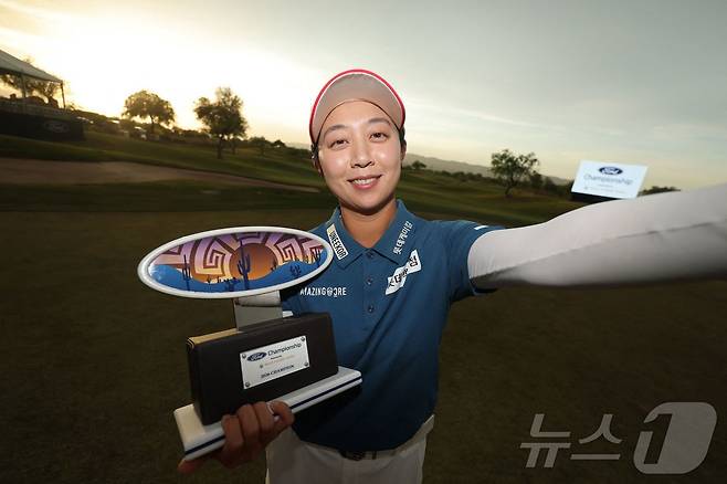 2주 연속 우승과 타이틀 방어를 모두 이룬 김효주(31·롯데). ⓒ AFP=뉴스1