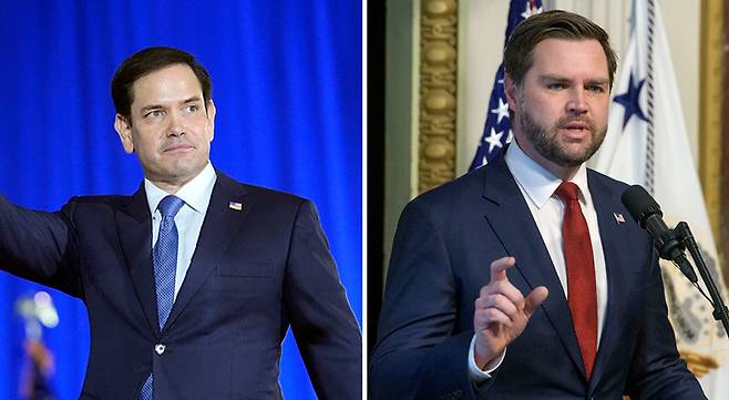 루비오(왼쪽), 밴스(오른쪽)