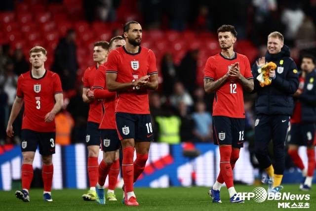 잉글랜드는 3월 28일 영국 런던의 웸블리 스타디움에서 열린 우루과이와의 평가전에서 1-1 무승부를 기록했다. 사진(런던 영국)=AFPBBNews=News1